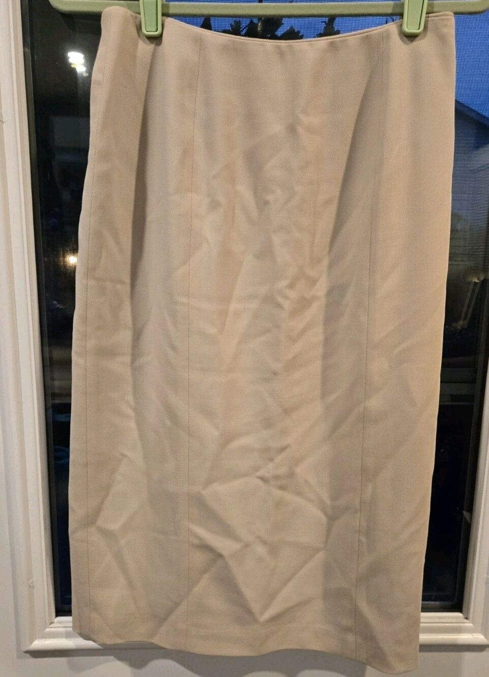 VTG Bill Burns Women's 6 Cream Beige 100% Wool Pencil Straight Knee Length Skirt